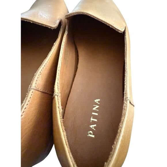 Size 10 PATINA Portland Leather Premium Pointed Flats Women's Brown Leather Shoe - Picture 8 of 11